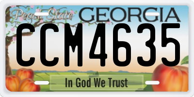 GA license plate CCM4635