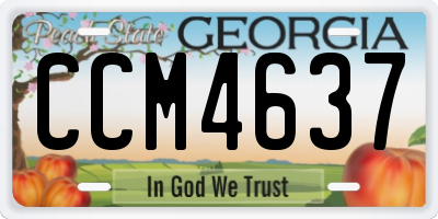 GA license plate CCM4637