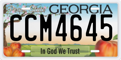 GA license plate CCM4645