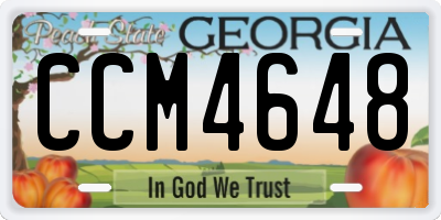 GA license plate CCM4648