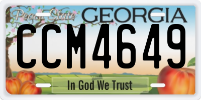 GA license plate CCM4649