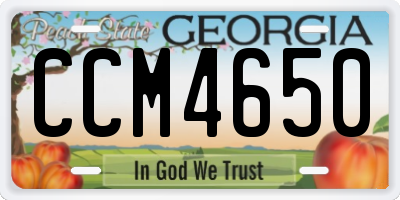 GA license plate CCM4650