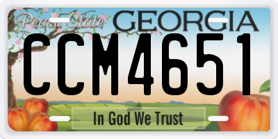 GA license plate CCM4651