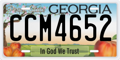 GA license plate CCM4652