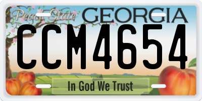 GA license plate CCM4654