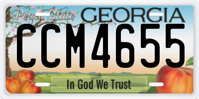 GA license plate CCM4655