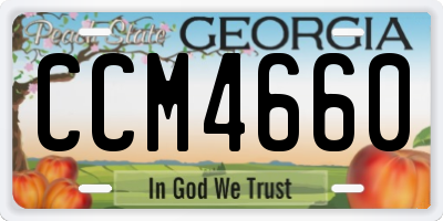 GA license plate CCM4660