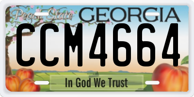 GA license plate CCM4664