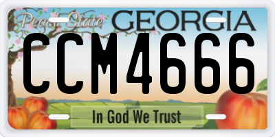 GA license plate CCM4666