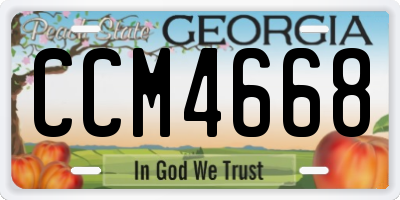 GA license plate CCM4668