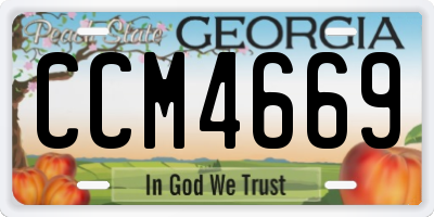 GA license plate CCM4669