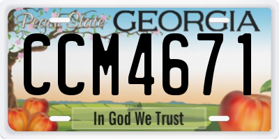 GA license plate CCM4671