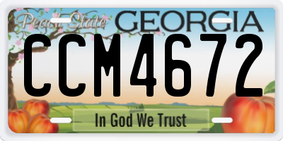 GA license plate CCM4672