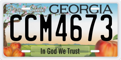 GA license plate CCM4673