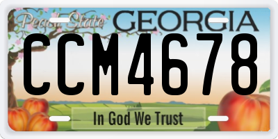 GA license plate CCM4678