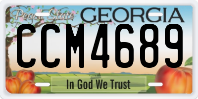 GA license plate CCM4689