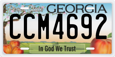 GA license plate CCM4692