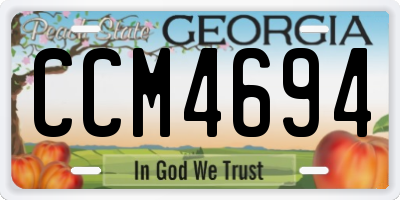 GA license plate CCM4694