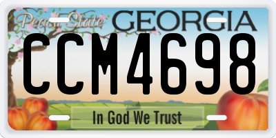 GA license plate CCM4698