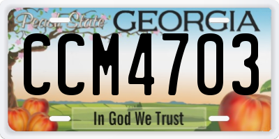 GA license plate CCM4703