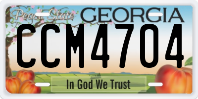 GA license plate CCM4704