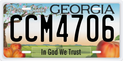 GA license plate CCM4706