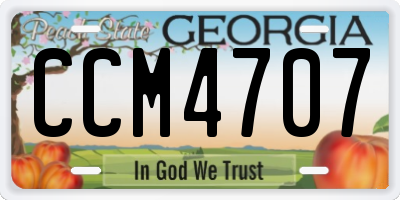GA license plate CCM4707