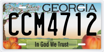 GA license plate CCM4712