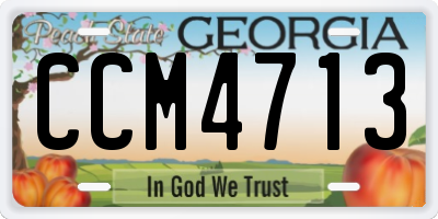 GA license plate CCM4713