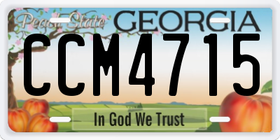 GA license plate CCM4715