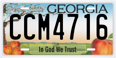 GA license plate CCM4716