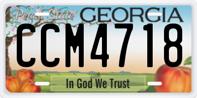 GA license plate CCM4718