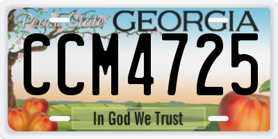 GA license plate CCM4725