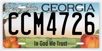 GA license plate CCM4726