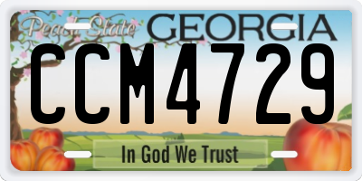 GA license plate CCM4729
