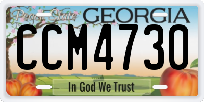 GA license plate CCM4730