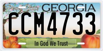 GA license plate CCM4733