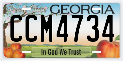 GA license plate CCM4734