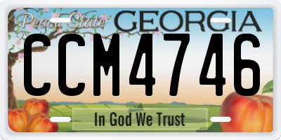 GA license plate CCM4746