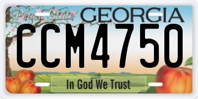 GA license plate CCM4750