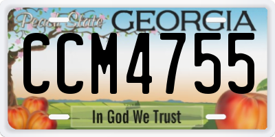 GA license plate CCM4755