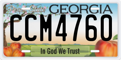 GA license plate CCM4760