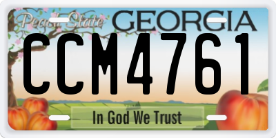 GA license plate CCM4761