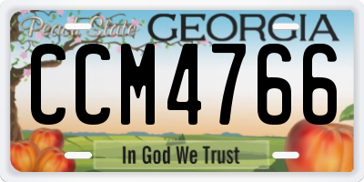 GA license plate CCM4766