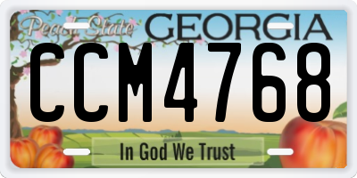 GA license plate CCM4768