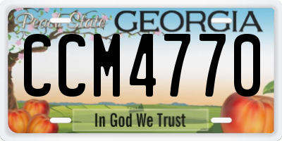 GA license plate CCM4770