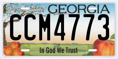 GA license plate CCM4773