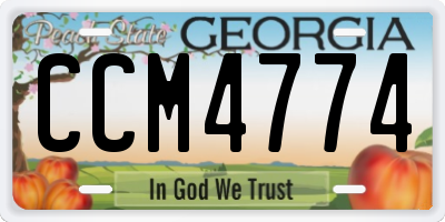 GA license plate CCM4774