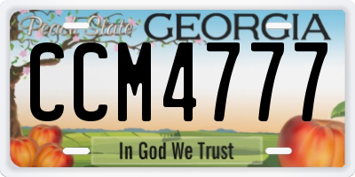 GA license plate CCM4777