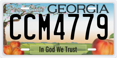 GA license plate CCM4779